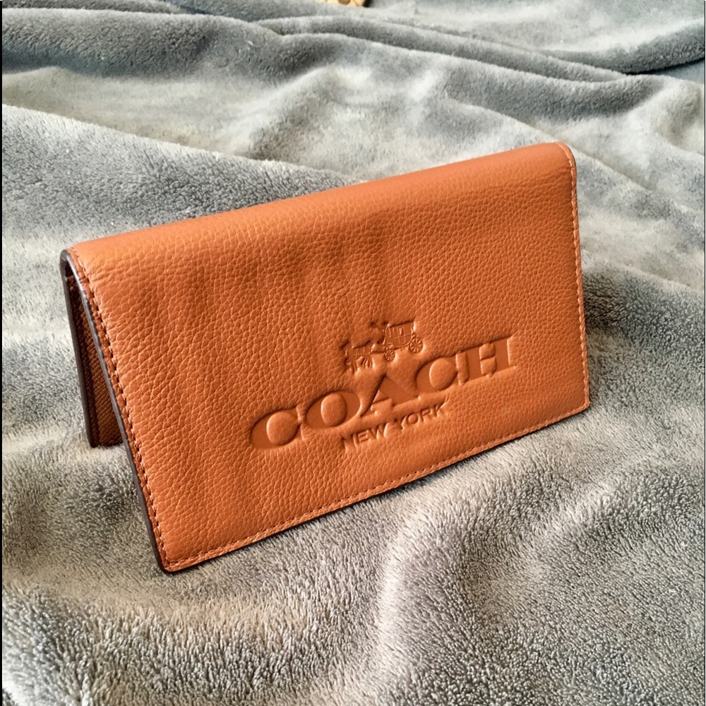 Coach Pebbled Leather Checkbook Holder